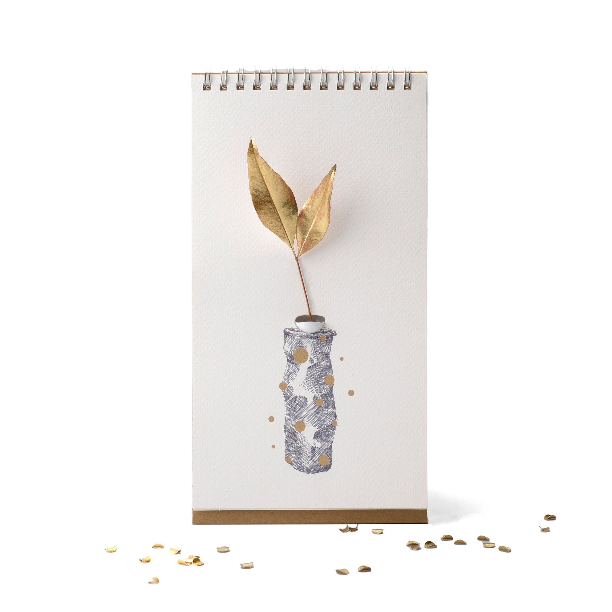 Flip Vase Vase Colour│Spextrum│Papieren Vaas met gouden bloem
