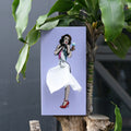 Tissue Up Girl Tissuebox│Purple│Retro Pin Up zakdoekhouder│foto met plant