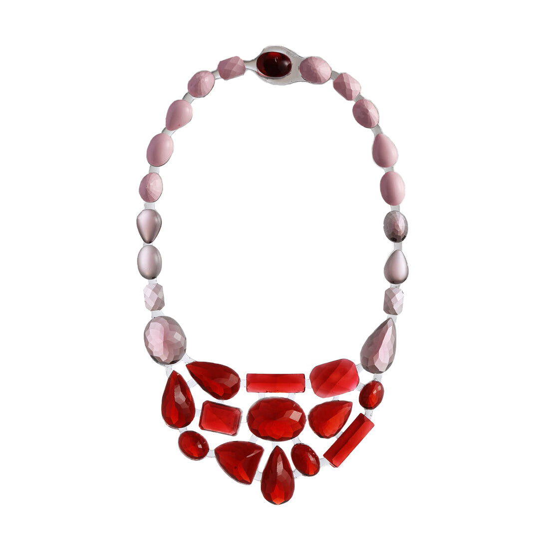 Stones Collier Necklace Red│Halsketting Corsari Jewels rood│foto voorkant met witte achtergrond