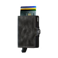Secrid Twinwallet Vintage│art. TV-BLACK│Pasjeshouder│voorkant met uitgeschoven pasjes en clip