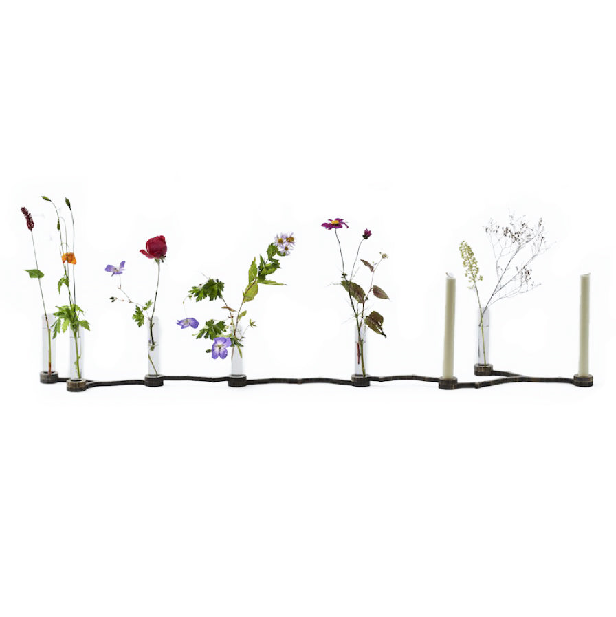 Candle Vase set 5 Bronze│René Knip voor Thomas Eyck│met losse vazen witte achtergrond