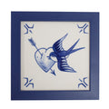 Tegellijst Blauw Royal Delft│foto met tegel hartstichting