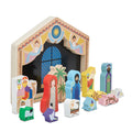 Kerststal The Crib│Buro Berger│art. P12-01│voorkant schuin met losse puzzelstukken