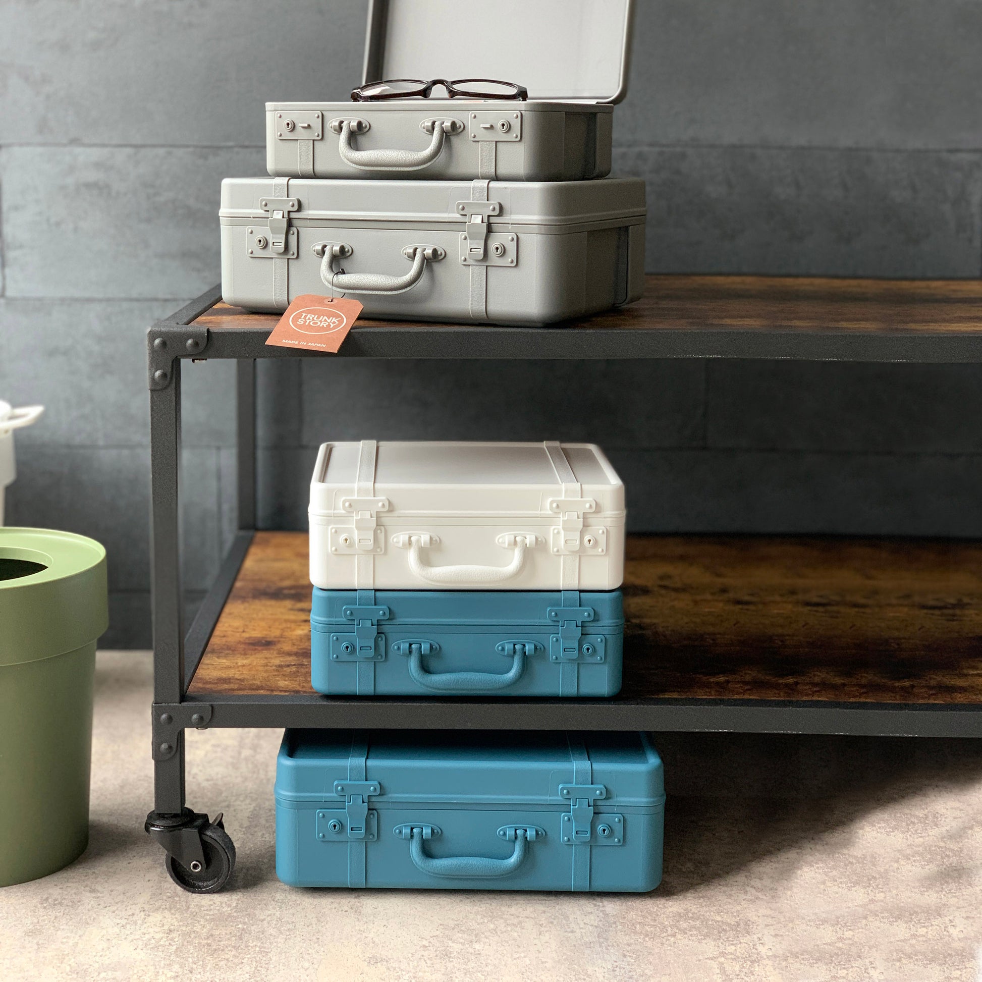 Opbergkoffer Trunk Story Hachiman│Medium Blauw│art. 240464│diverse kleuren en afmetingen in rke op wielen