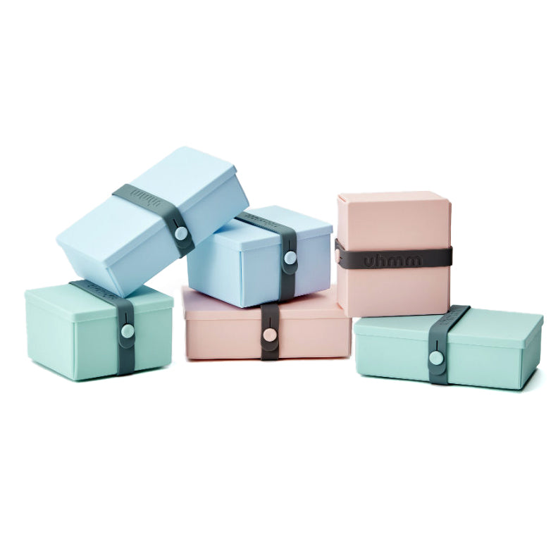 Uhmm 01 Morning Mist Opvouwbare Lunchbox│art. 981270│diverse maten en kleuren gestapeld