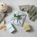 Uhmm 01 Morning Mist Opvouwbare Lunchbox│art. 981270│met strap morning mist naast losse doeken