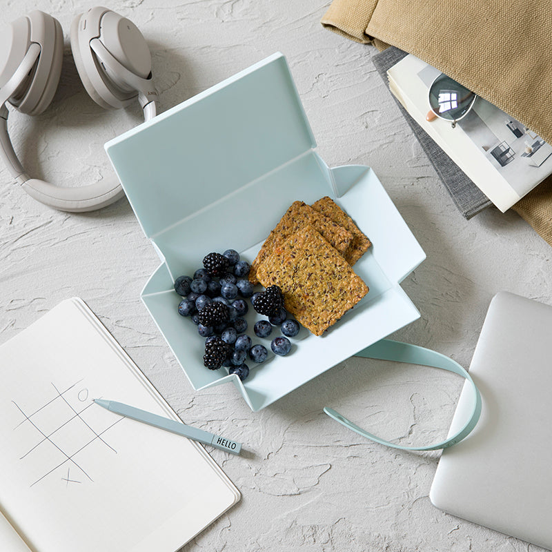 Uhmm 02 Opvouwbare Lunchbox Moring Mist│art. 981275│01 versie bovenaanzicht geopend