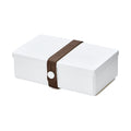 Uhmm 01 Wit│Opvouwbare Lunchbox│art. 982402│vooraanzicht met strap in Bruin