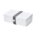 Uhmm 01 Wit│Opvouwbare Lunchbox│art. 982402│Vooraanzicht met strap in donkergrijs
