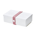 Uhmm 01 Wit│Opvouwbare Lunchbox│art. 982402│vooraanzicht met strap in delicate pink