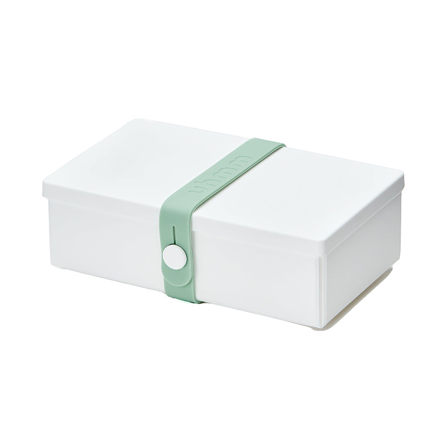 Uhmm 01 Wit│Opvouwbare Lunchbox│art. 982402│vooraanzicht met strap in moring mist