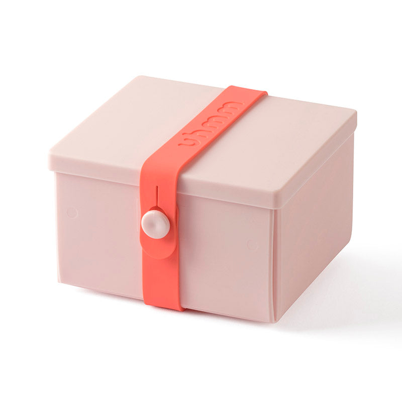 Uhmm 02 Opvouwbare Lunchbox Delicate Pink│art. 981276│vooraanzicht met Strap Coral Red