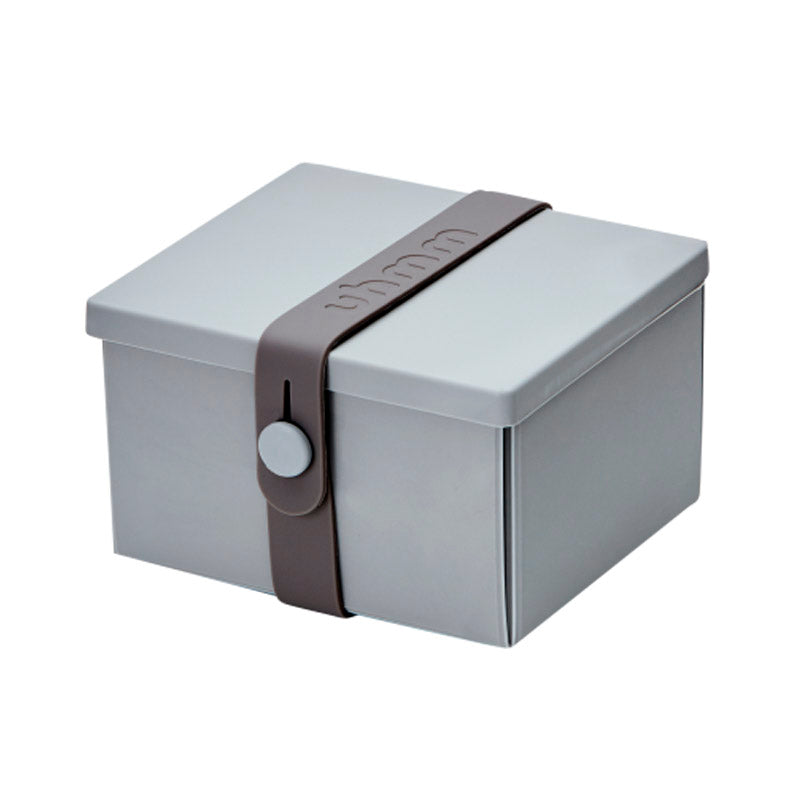 Uhmm 02 Opvouwbare Lunchbox Lightgrijs│art. 982411│vooranzicht met strap Donkergrijs