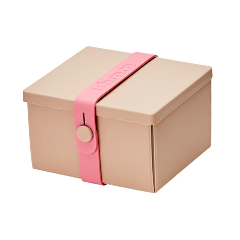 Uhmm 02 Opvouwbare Luchbox Mocca│art. 982410│vooraanzicht met strap Delicate Pink