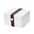 Uhmm 02 Opvouwbare Luchbox Wit│Art. 982409│vooraanzicht met strap Bruin