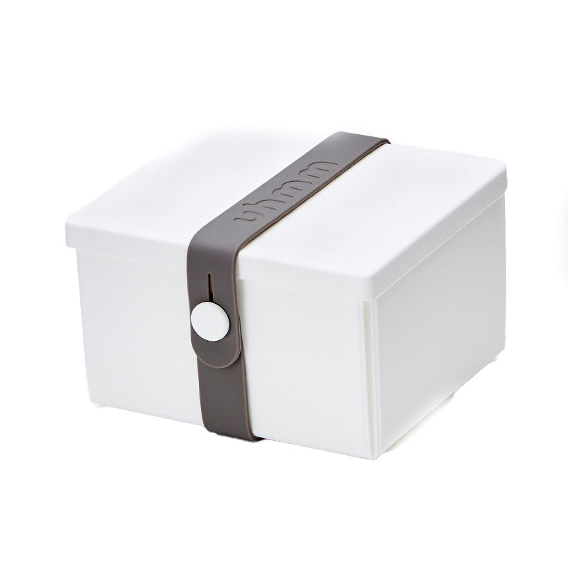 Uhmm 02 Opvouwbare Luchbox Wit│Art. 982409│vooraanzicht met strap Donkergrijs