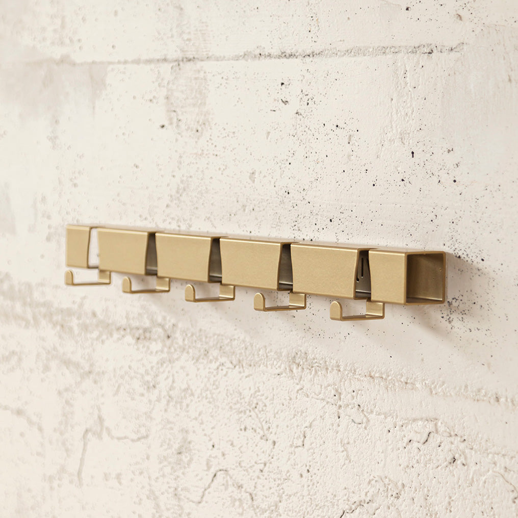 Coatrack by the Meter 100cm Goud│Wandkapstok│Vij5│vooraanzicht met witte achtergrond