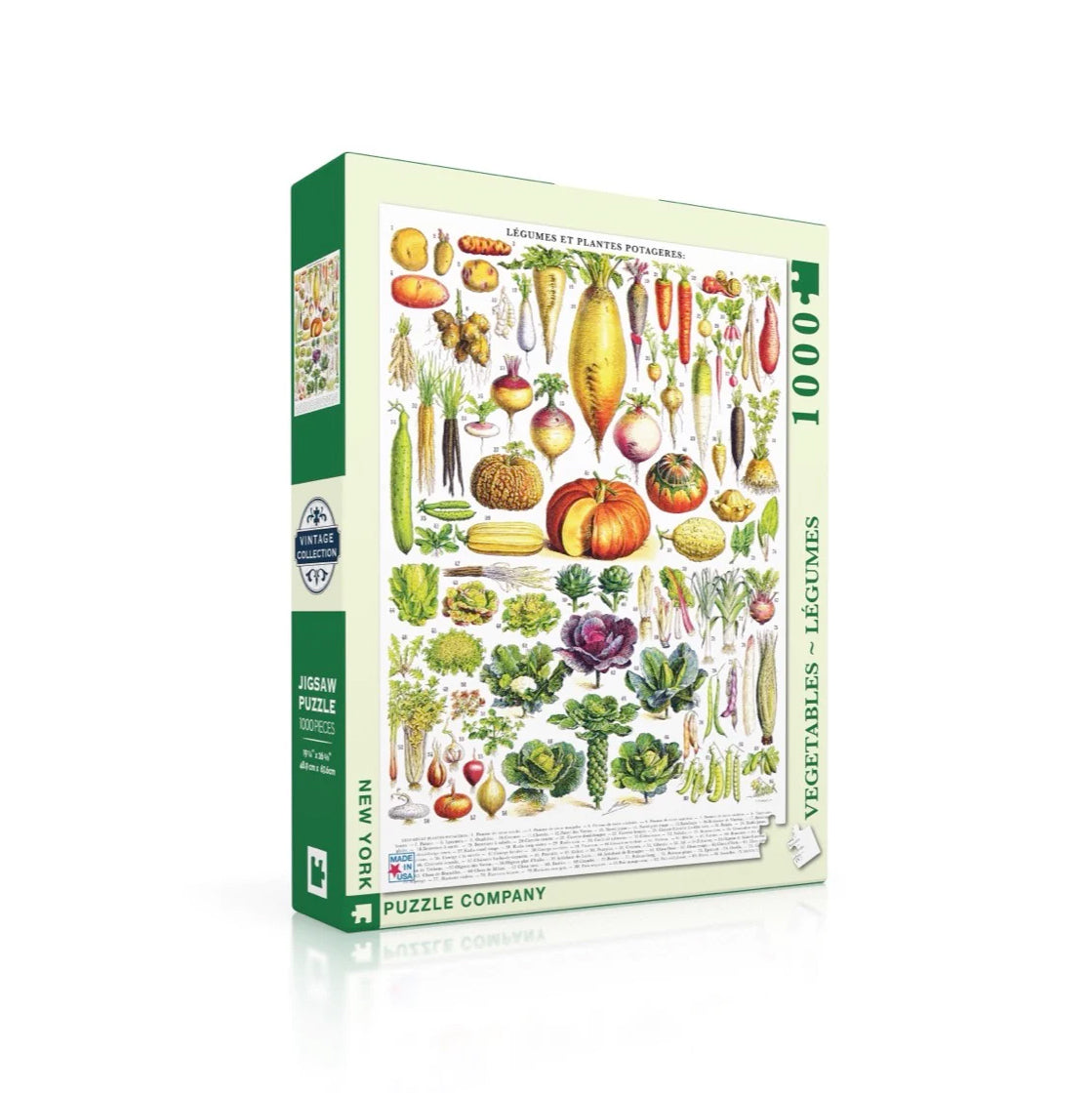 Puzzel Vintage Images Vegetables-Groente│New York Puzzle Company 1000 stukjes│art. PD635│verpakking met schaduw│