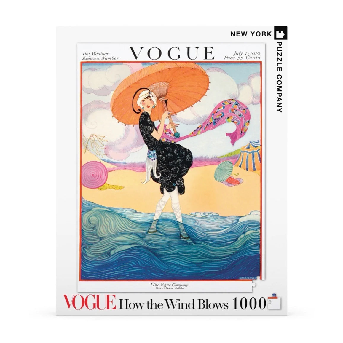 Puzzel Vogue How the Wind Blows│New York Puzzle Compane 1000 stukjes│art. NPZVG1815│voorkant verpakking