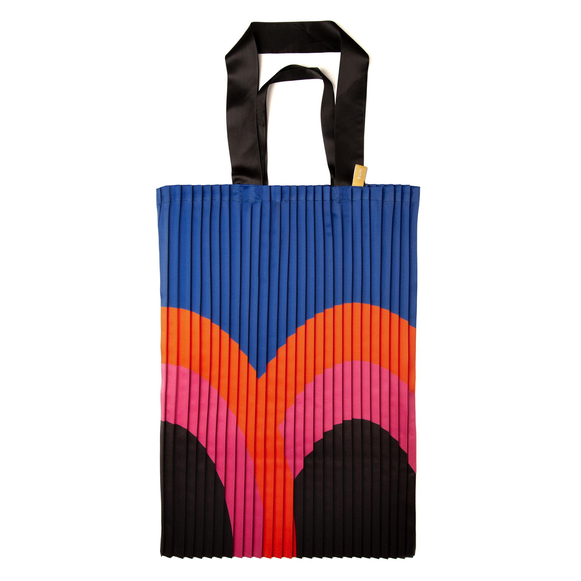 WS& Schoudertas XL Rainbow│Pleated Tote Bag│art. 0795853899726│draagtas voorkant met witte achtergrond