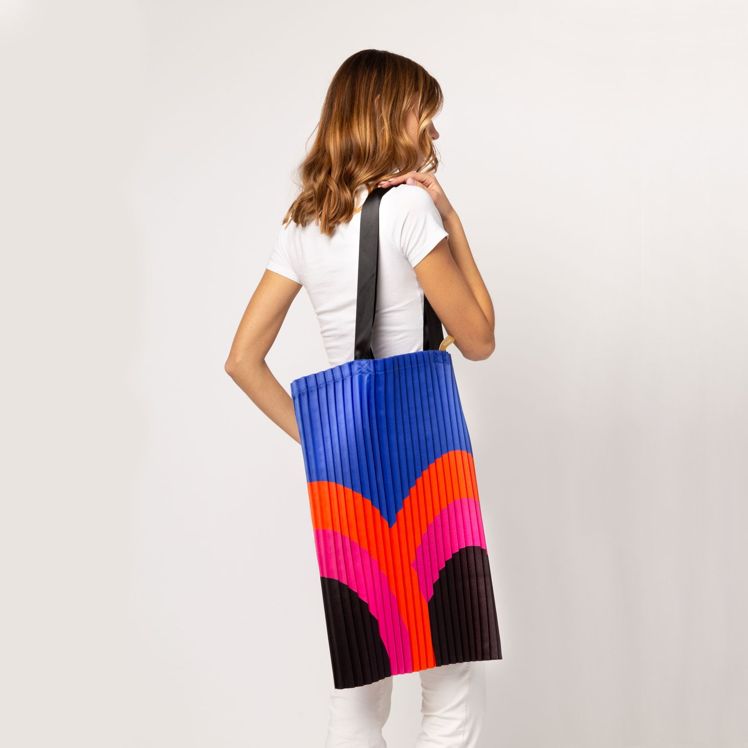 WS& Schoudertas XL Rainbow│Pleated Tote Bag│art. 0795853899726│draagtas om schouder