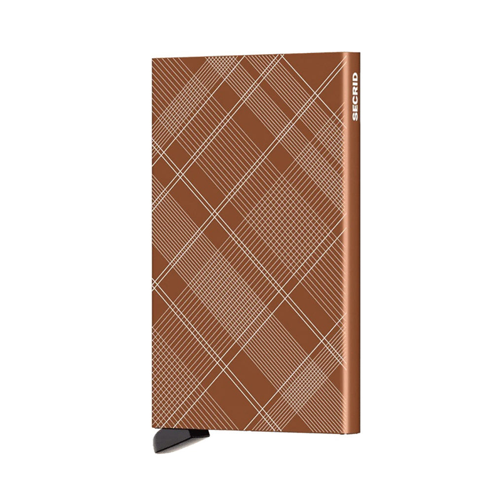 Secrid Cardprotector Laser│art. CLA-TARTAN RUST│Pasjeshouder aluminium│voorkant met wittte achtergrond