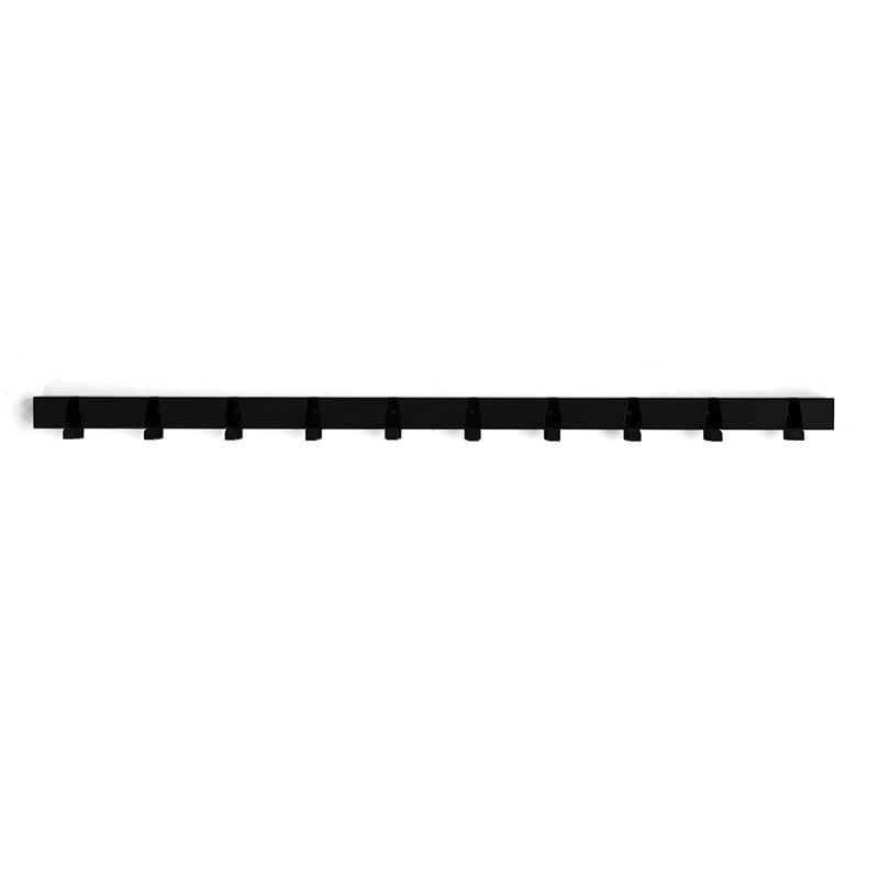 Coatrack by the Meter 100cm Zwart│vooraanzicht met witte achtergrond