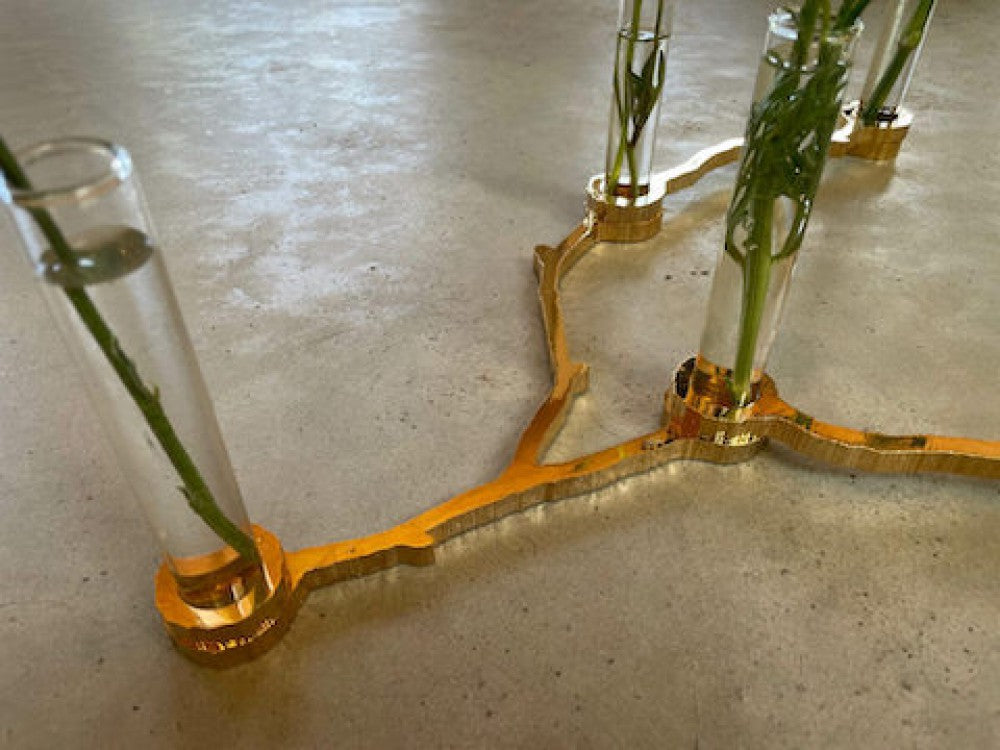 Candle Vase Gold set 15 Branches│René Knip voor Thomas Eyck│detail vaas
