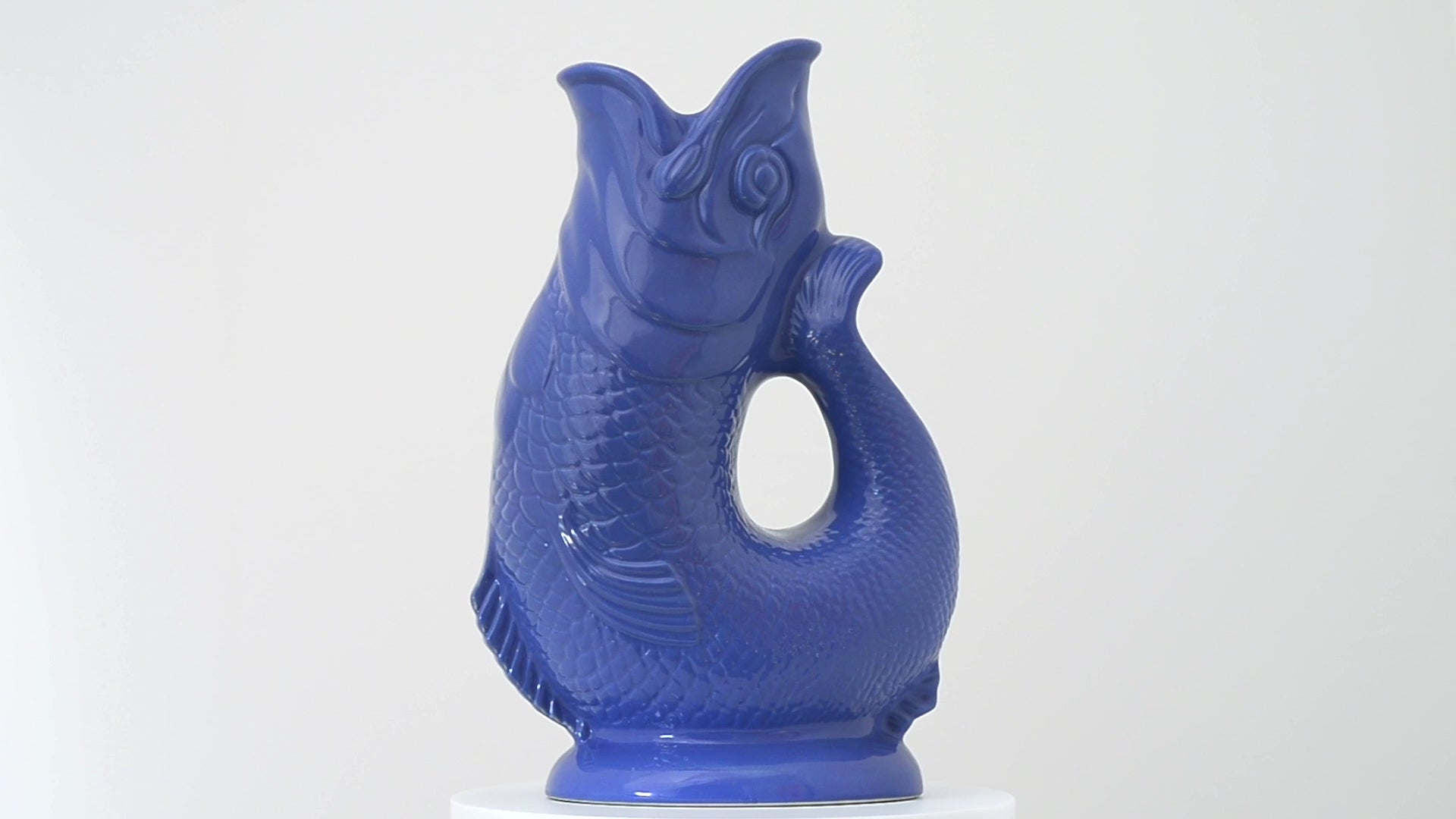Gluckigluck Waterkaraf│Zeeblauw│Guggle Jug│art. G31155/SB/W│video ronddraaiende karaf