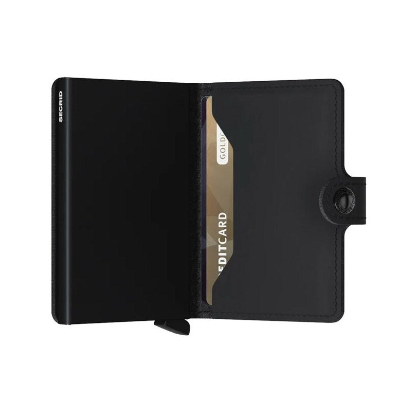 Secrid Miniwallet Soft Touch│art. MSOF-BLACK│Pasjeshouder en Portemonnee│half open