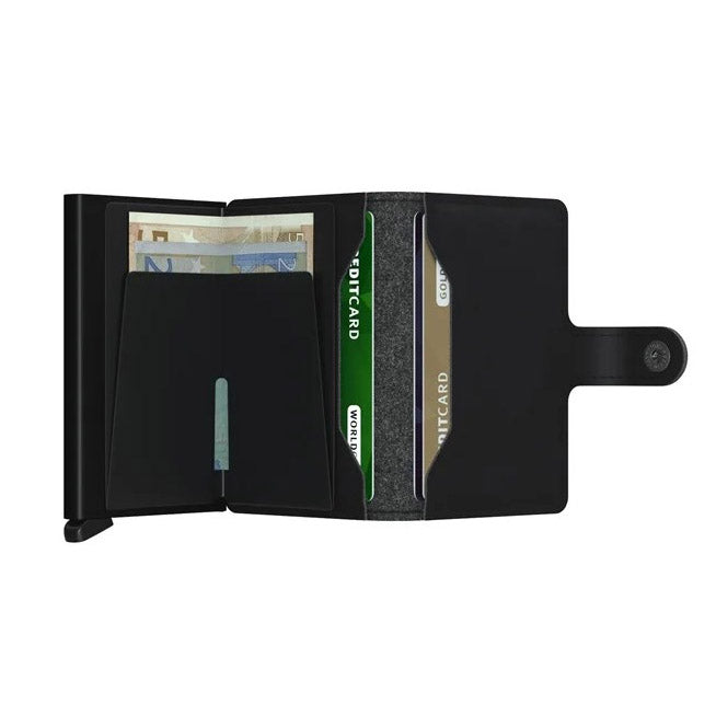 Secrid Miniwallet Soft Touch│art. MSOF-BLACK│Pasjeshouder│geopend met contant geld