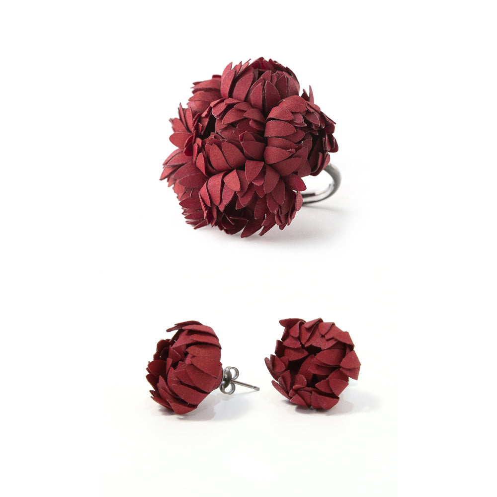 Set Oorbellen en Ring Papier│Nadeshiko│product foto witte achtergrond