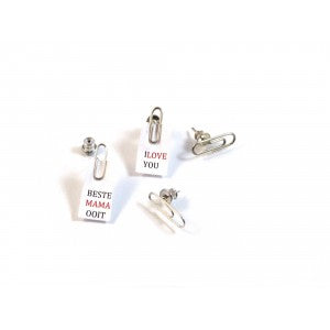 Oorbellen Paperclip Zilver│Crazyclage│foto groep met notities in paperclip