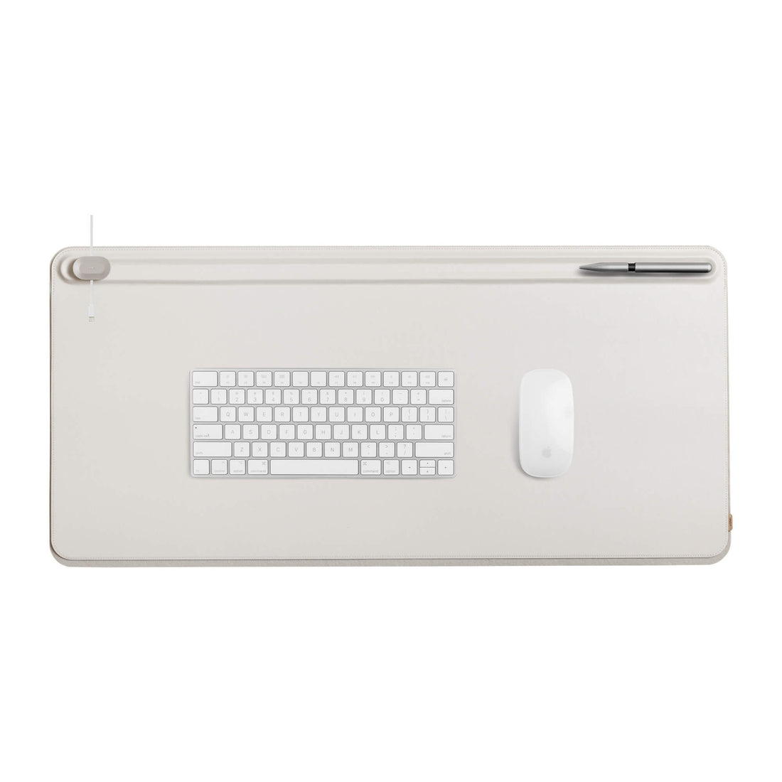 Orbitkey Desk mat Large Stone│Buro Organiser│art. DKMT-LG1-STGY│bovenaanzicht met toetsenbord