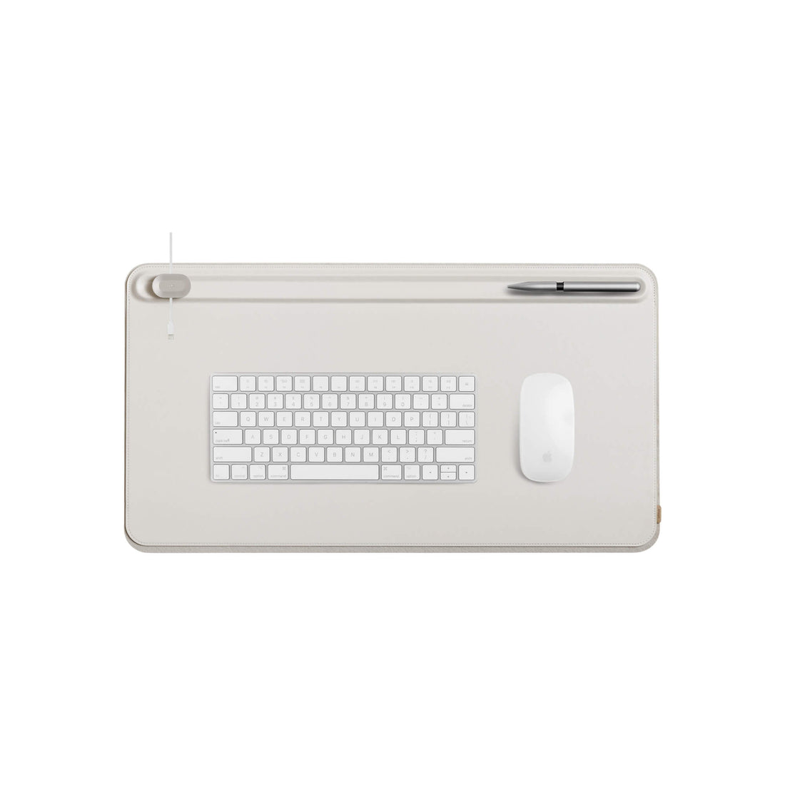 Orbitkey Desk Mat Medium Stone│Bureau-Organizer│art. DKMT-MD1-STGY│bovenaanzicht met toetsenbord