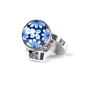 Manchetknopen Royal Delft│Rond Bloem│Delfts Blauw│product foto witte achtergrond